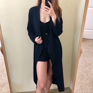 Navy Long Fall Coat